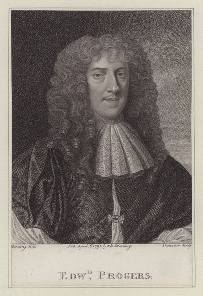 Edward Progers, valet de chambre du roi Charles II (gravure) - Peter (after) Lely