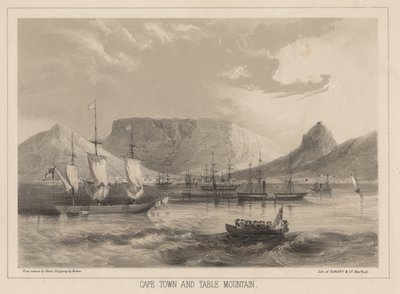 Le Cap et la Montagne de la Table, lithographie par Sarony et Co. - Peter Bernhard Wilhelm Heine