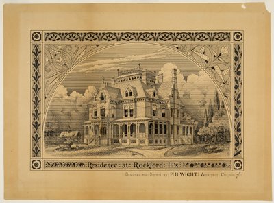 Maison N. C. Thompson, Rockford, Illinois, Perspective - Peter Bonnett Wight