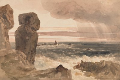 Paysage marin avec rochers Lizard, Cornouailles - Peter DeWint