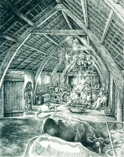Maison paysanne médiévale, 13e-15e siècle, vers 1980-2010 - Peter Dunn
