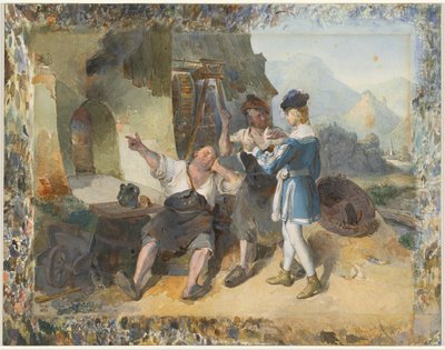 Fridolin et Deux Ouvriers à la Forge - Peter Fendi
