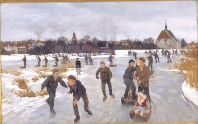 Enfants patinant dehors Fåborg - Peter Hansen