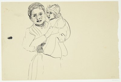 Femme italienne avec un enfant dans les bras - Peter Hansen