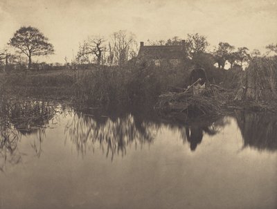 Faire avancer une barque à la perche sur le Gladdon - Peter Henry Emerson