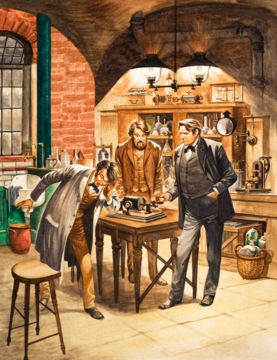 Edison démontrant le premier phonographe dans son laboratoire - Peter Jackson