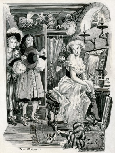 Le roi Charles II visitant Nell Gwynn dans sa loge - Peter Jackson