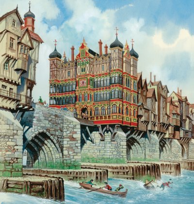 Vieux pont de Londres (gouache sur papier) - Peter Jackson