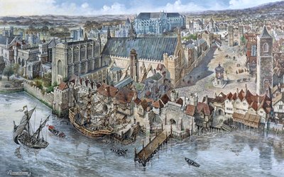 Ancien Londres reconstruit : Le palais de Westminster vers 1530 - Peter Jackson