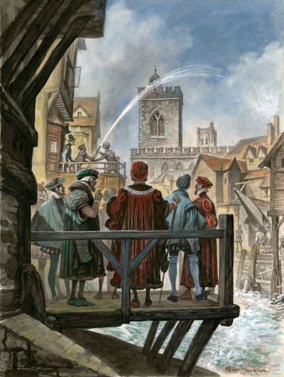 Les travaux hydrauliques de Peter Morris sur le vieux pont de Londres admirés par le Lord Maire et les échevins de la ville - Peter Jackson