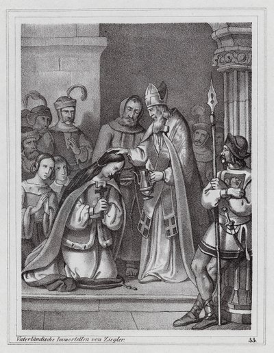 Cyrille et Méthode, missionnaires chrétiens byzantins, 9ème siècle (gravure) - Peter Johann Nepomuk Geiger