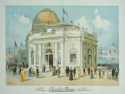 Pavillon du Chocolat-Menier, Exposition universelle de Chicago, Illinois, vue en perspective - Peter Joseph Weber