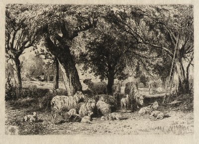 (Moutons dans un verger) - Peter Moran