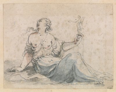 Une femme assise tenant une image - Peter Oliver