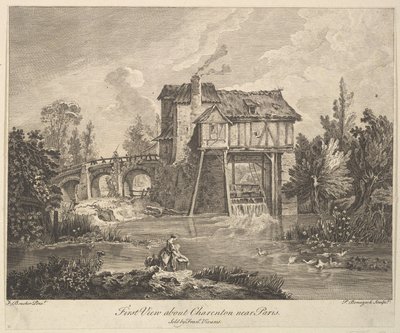 Première vue de Clarenton près de Paris, milieu à la fin du XVIIIe siècle - Peter Paul Benazech