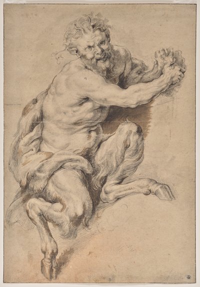 Un faune saisissant une grappe de raisins - Peter Paul Rubens