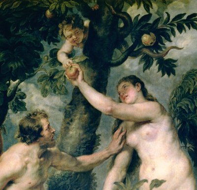 Adam et Ève (copié de la peinture de Titien) (détail) - Peter Paul Rubens