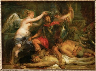 Couronnement du vainqueur, vers 1630 (peinture sur bois de chêne) - Peter Paul Rubens