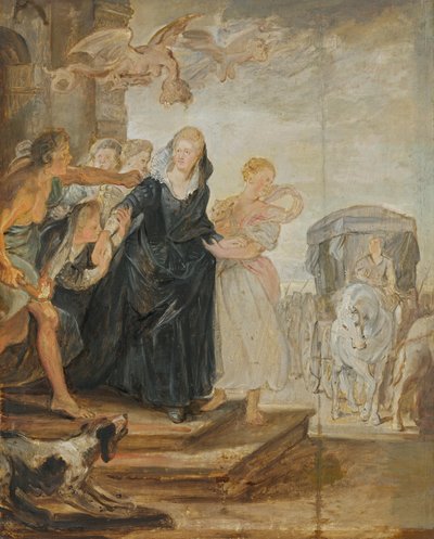 Le départ de Paris (esquisse du cycle des Médicis) - Peter Paul Rubens