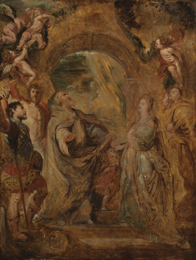 Saint Grégoire le Grand avec les saints Maurus et Papianus, et Sainte Domitille avec les saints Nérée et Achillée - Peter Paul Rubens