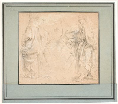 Deux études pour Saint André et une étude pour un ancien prêtre (Melchisédech ?) - Peter Paul Rubens