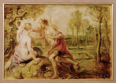 Vertumne et Pomone (peinture sur bois) - Peter Paul Rubens