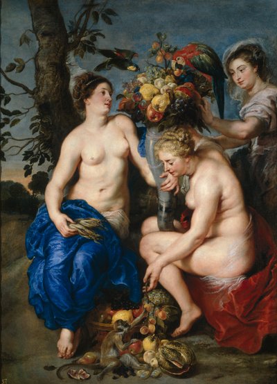 Cérès avec deux nymphes - Peter Paul and Snyders Frans  Rubens