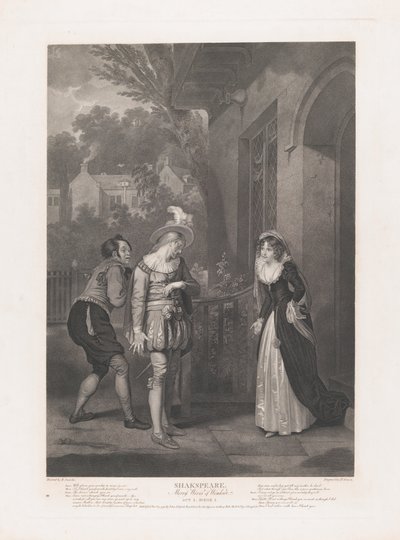 Anne Page, Slender et Shallow, Shakespeare, Les Joyeuses Commères de Windsor, première publication 1792, réédité 1852 - Peter Simon