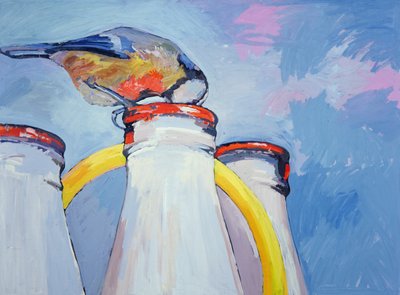 Mésange bleue et bouteille de lait - Peter Wilson