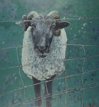 Brebis en attente, 2000 (huile sur toile) - Peter Wilson