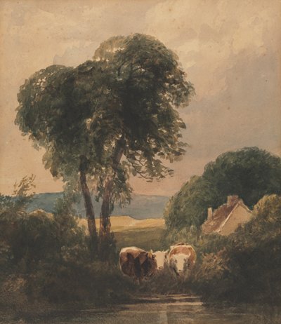 Paysage gallois avec du bétail - Peter de Wint