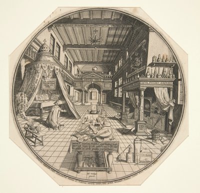 Heinrich Khunrath, alchimiste de Leipzig, dans sa bibliothèque - Peter van der Doort