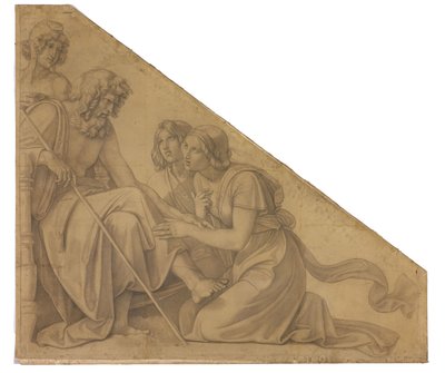 Eos und Thitonos vor Zeus. Karton zu den Deckenbildern der Münchner Glyptothek - Peter von Cornelius