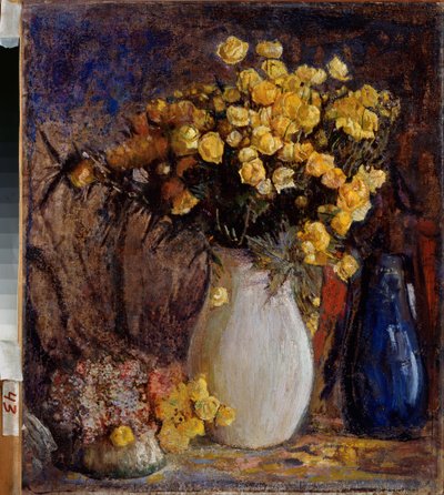 Nénuphars dans un vase blanc - Petr Ivanovic Petrovichev