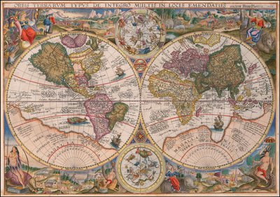 Carte du monde à double hémisphère de 1594 par Petrus Plancius - Petrus Plancius