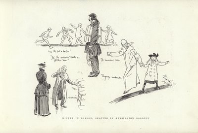 Hiver à Londres, patinage dans les jardins de Kensington - Phil May