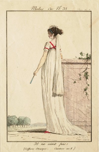 Il ne vient pas ! (Coiffure étrusque. Ceinture en X) - Philibert-Louis Debucourt