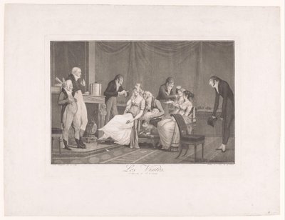 Groupe de jeunes femmes et hommes dans un intérieur - Philibert Louis Debucourt
