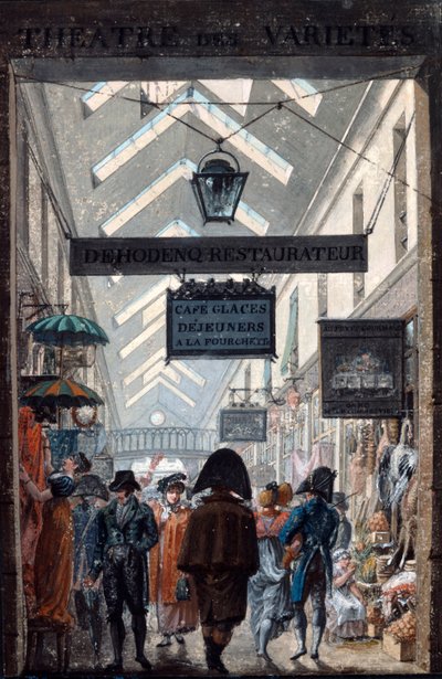 La Galerie marchande des Panoramas à Paris - Philibert Louis Debucourt