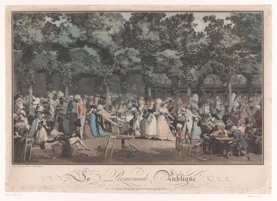 Voir et être vu (Élégante compagnie dans le Jardin du Palais Royal à Paris) - Philibert Louis Debucourt