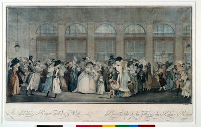 Promenade dans la galerie du palais royal en 1787. Gravure de Louis Philibert Debucourt (1755 - 1832) - Philibert Louis Debucourt