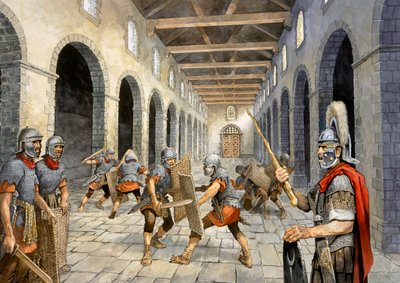 Infanterie romaine pratiquant le combat - Philip Corke