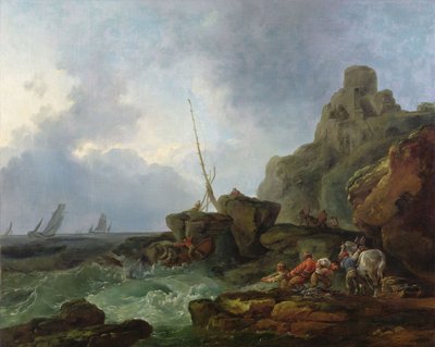 Les naufrageurs (pêcheurs tirant leurs filets dans une mer agitée) - Philip James de Loutherbourg
