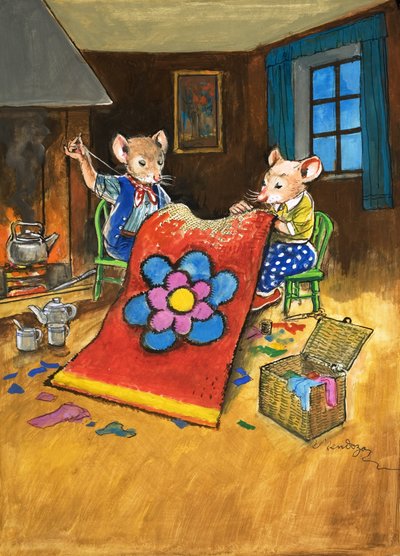 Souris des villes et souris des champs (gouache sur papier) - Philip Mendoza