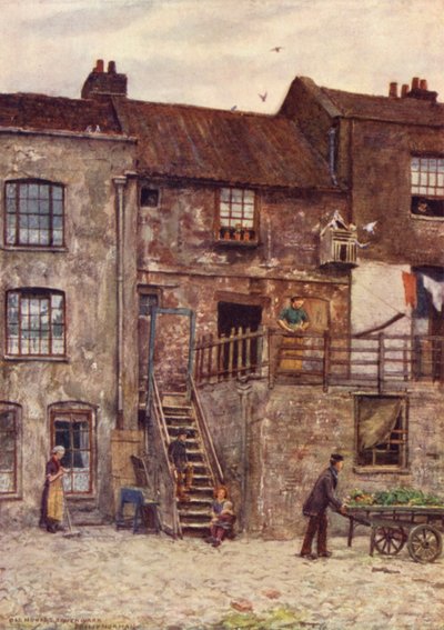 Vieilles maisons, cour intérieure de White Hart Inn, Southwark, 1884 - Philip Norman