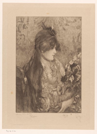 Femme avec bouquet de fleurs - Philip Zilcken (signed by artist)