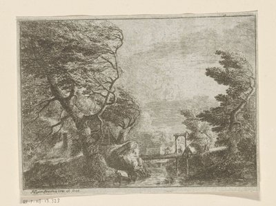 Paysage orageux avec arbres près d
