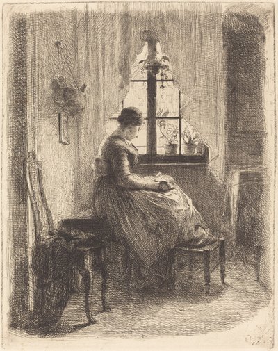 Jeune femme lisant près d