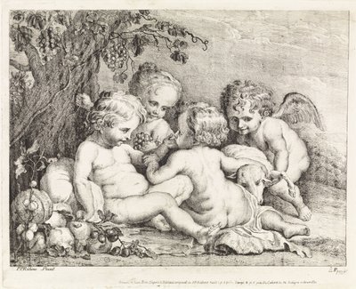 Christ, Jean-Baptiste et deux putti - Philippe Lambert Joseph Spruyt