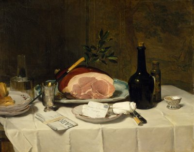 Nature morte avec jambon, années 1870 - Philippe Rousseau